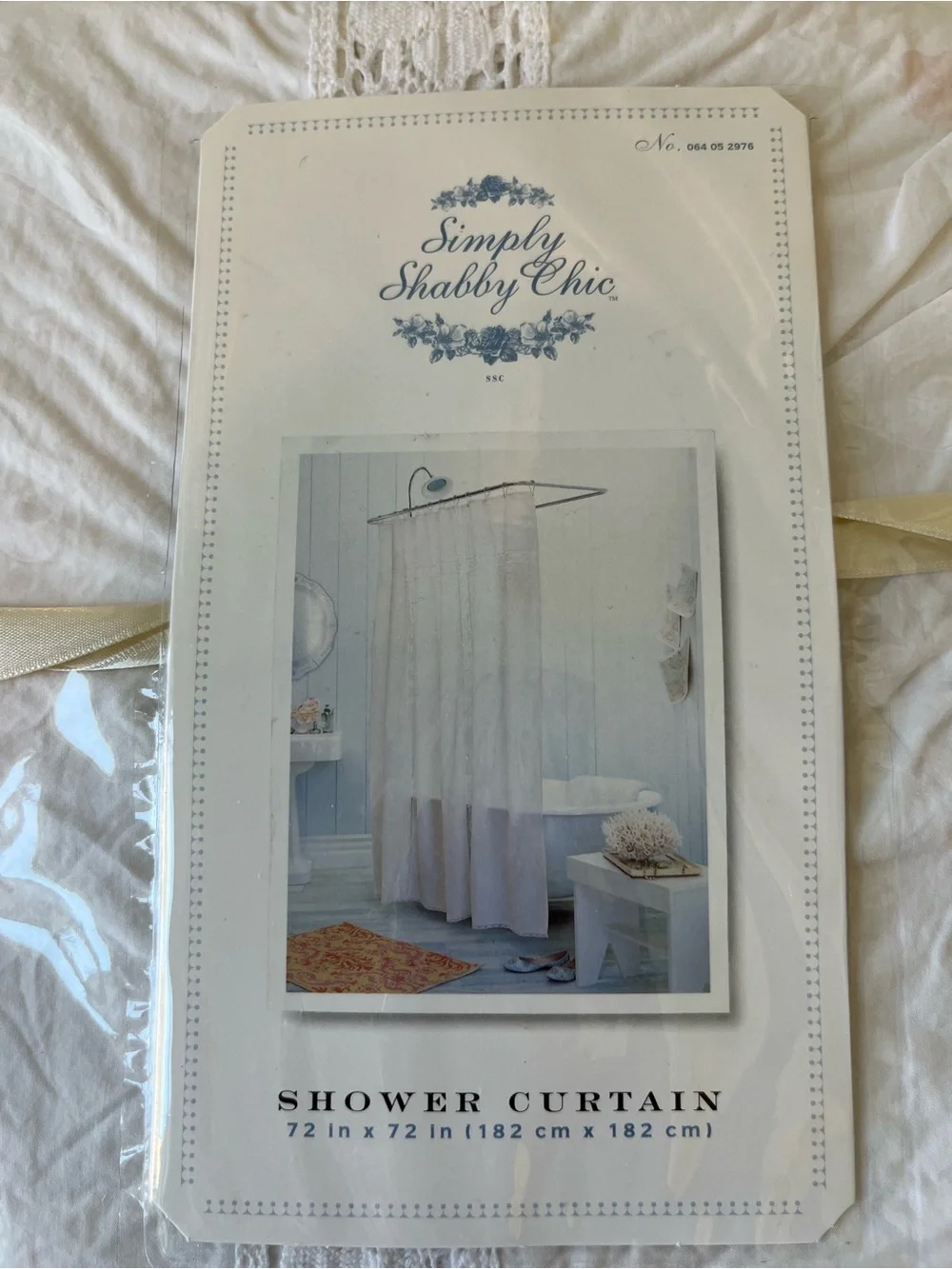 SIMPLY SHABBY CHIC SHOWER CURTAIN - WHITE - NOS - NEW IN SEALED PACKAGE